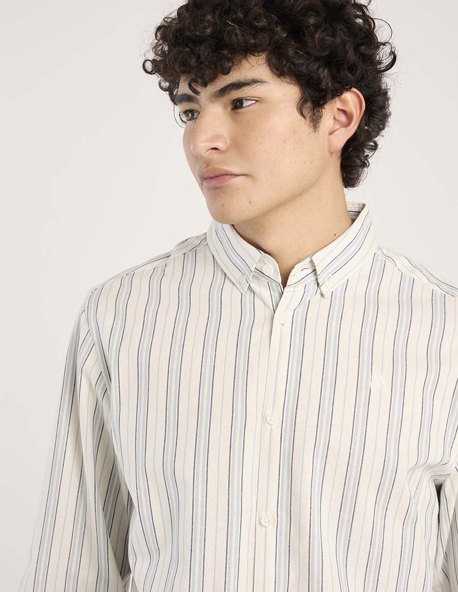 Camisa casual manga larga para hombre 4