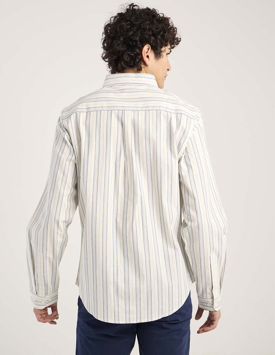 Camisa casual manga larga para hombre 6