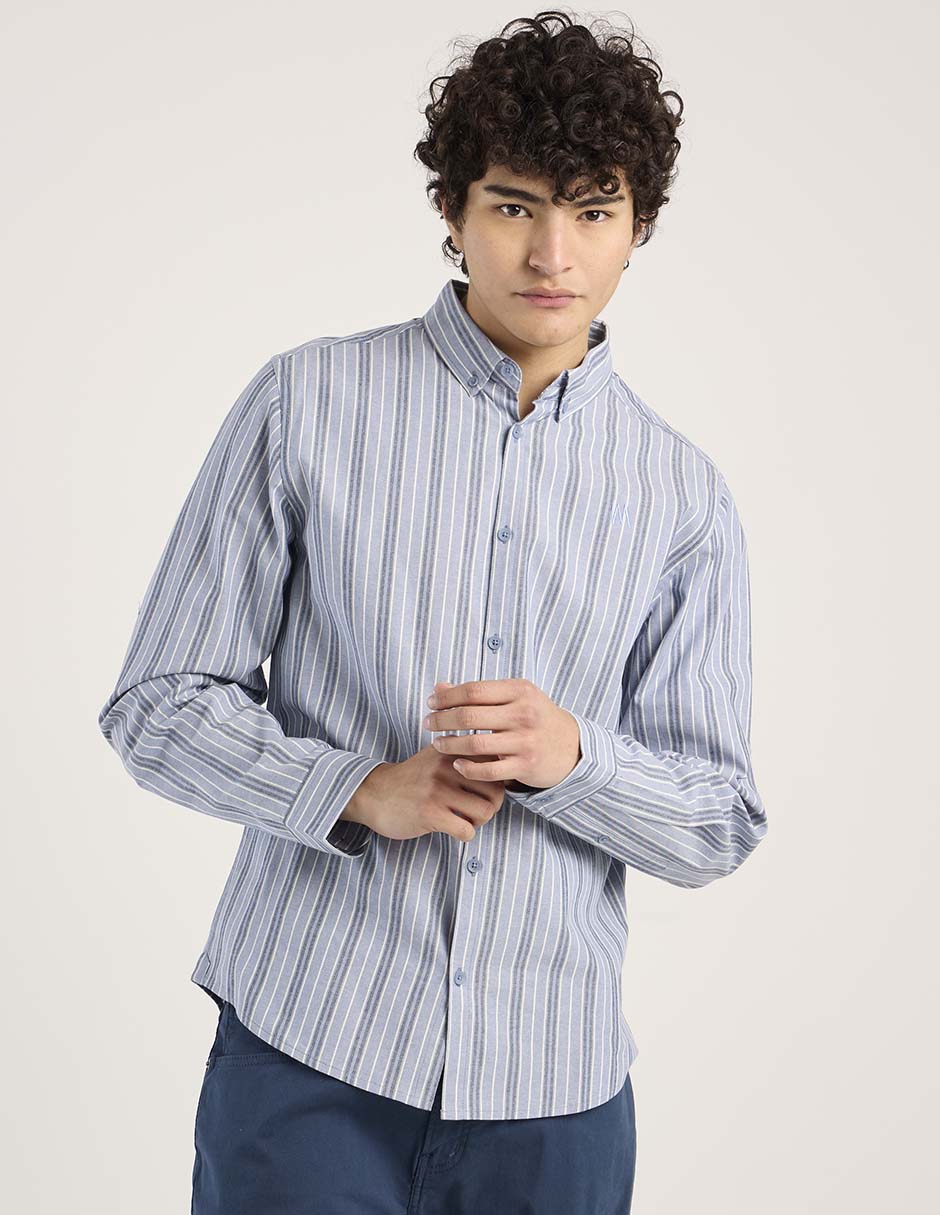 CAMISA MOSSIMO, EG, AZUL ACERO PRETEÑID