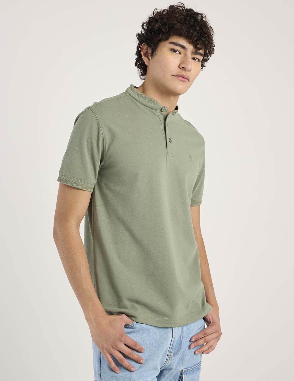 Playera cuello mao para hombre