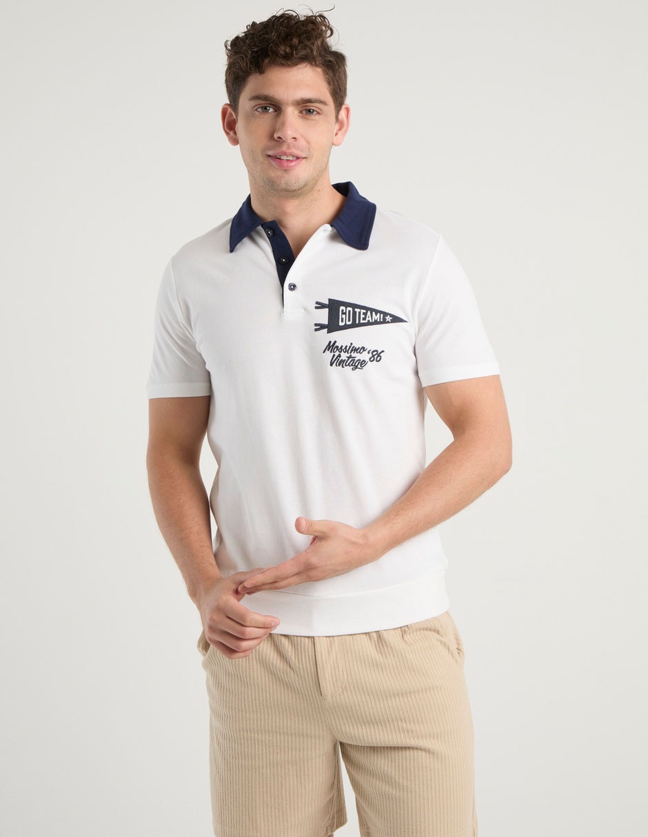 POLO MOSSIMO, EG, BLANCO LISO M CORTA C
