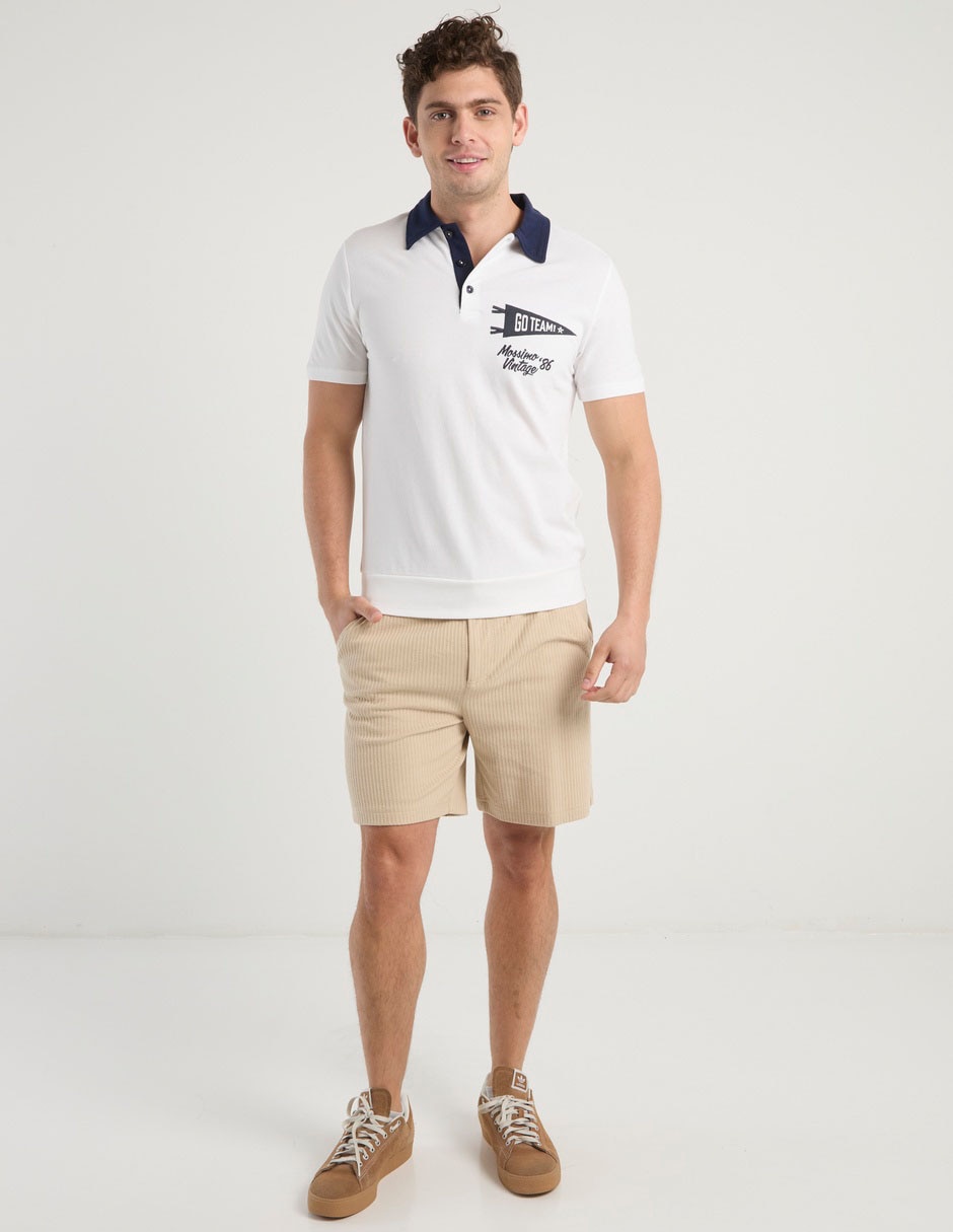 POLO MOSSIMO, EG, BLANCO LISO M CORTA C