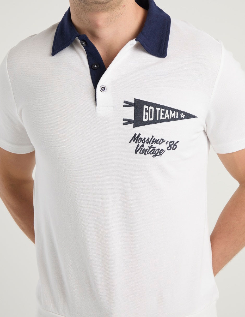 POLO MOSSIMO, EG, BLANCO LISO M CORTA C