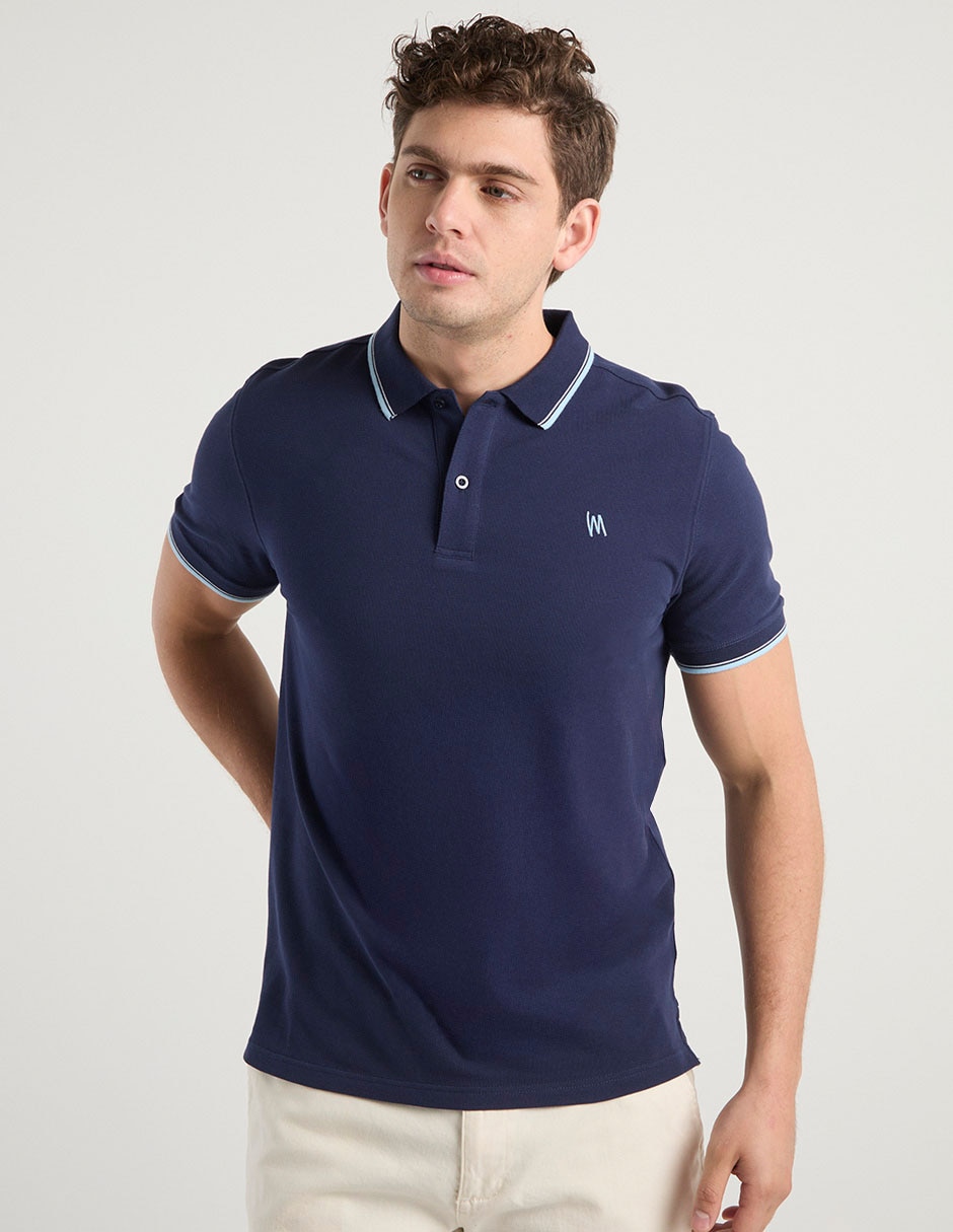 POLO MOSSIMO, G, AZUL MARINO LISO M COR