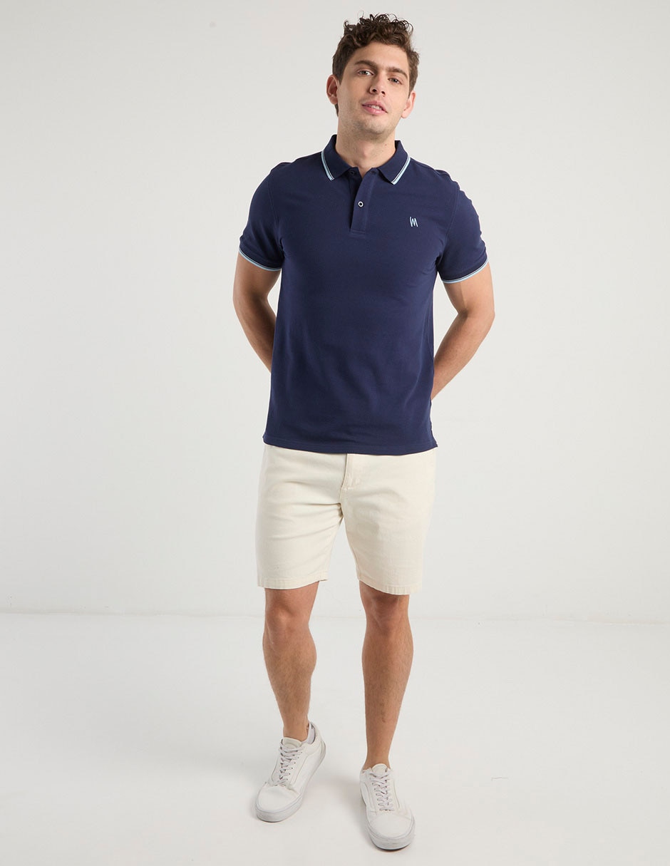 POLO MOSSIMO, G, AZUL MARINO LISO M COR