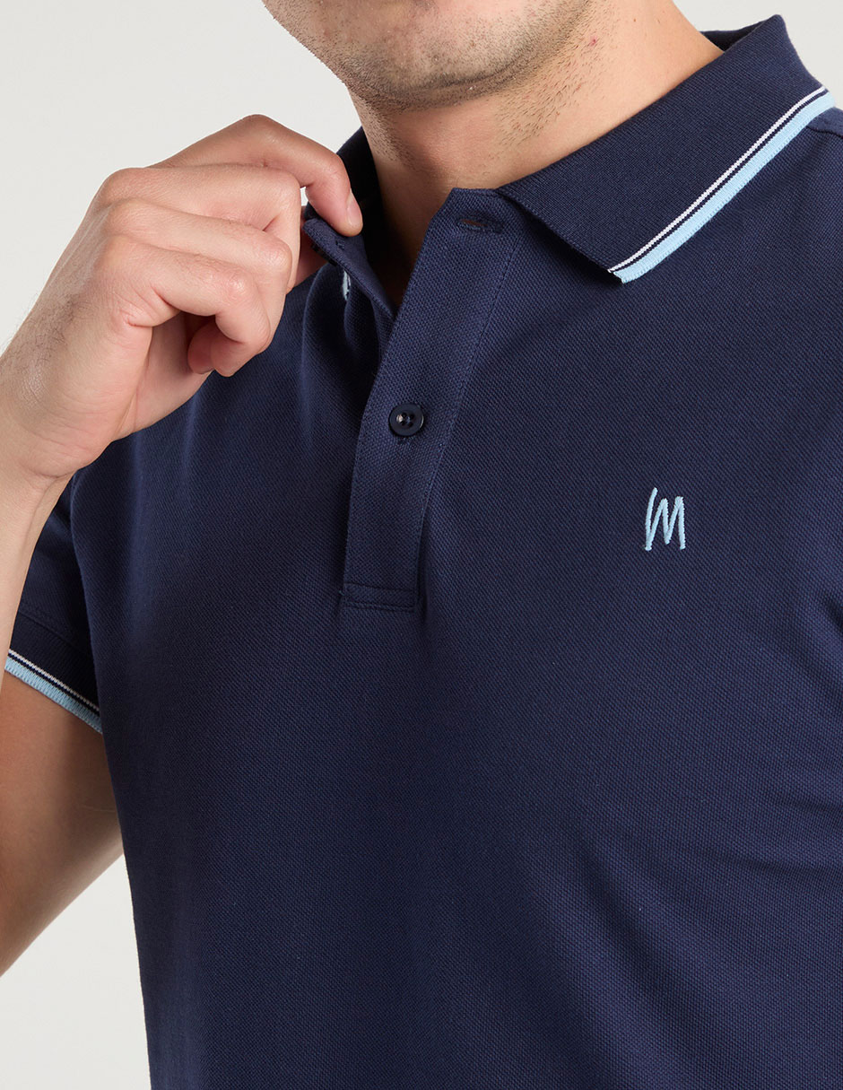 POLO MOSSIMO, G, AZUL MARINO LISO M COR