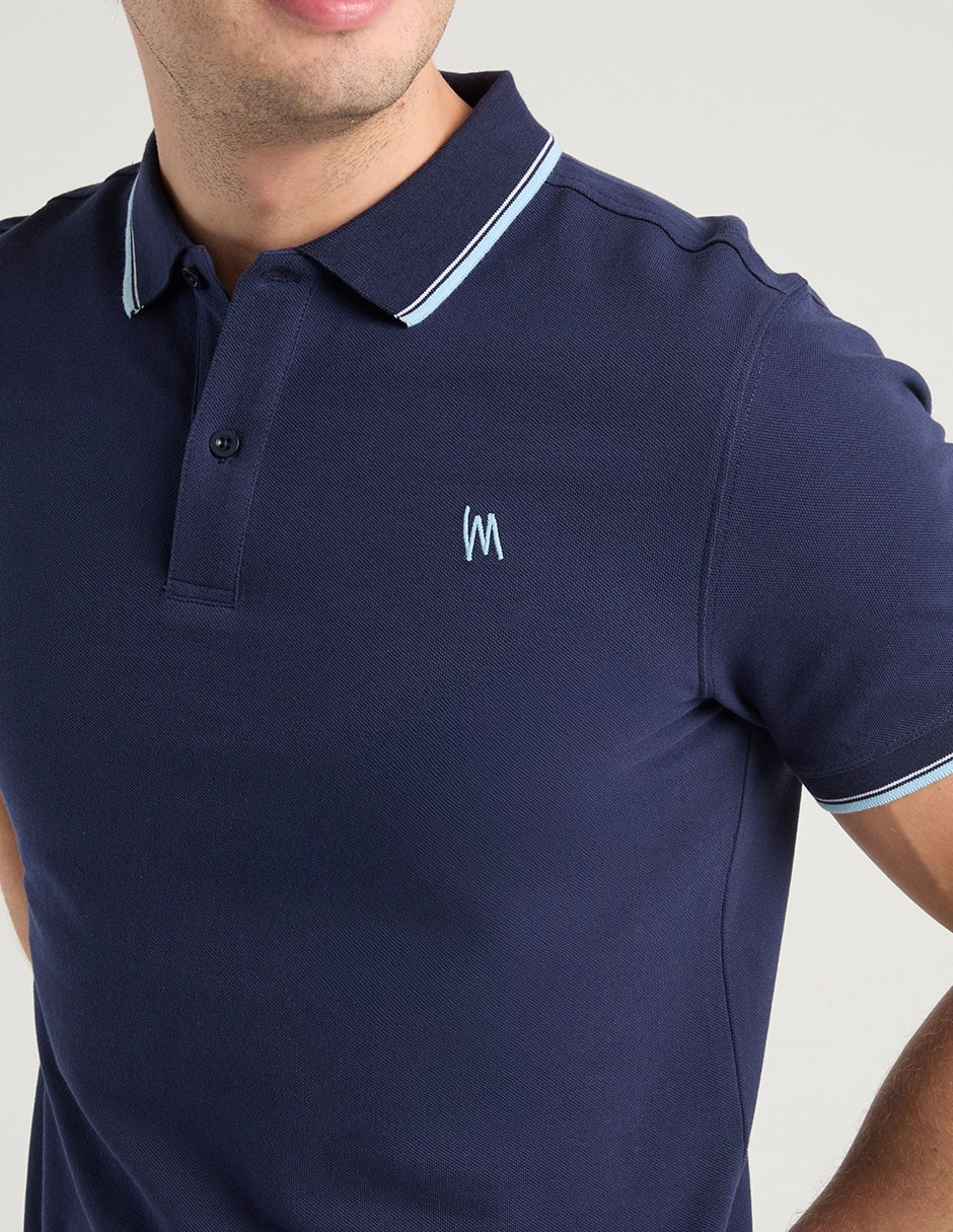 POLO MOSSIMO, G, AZUL MARINO LISO M COR
