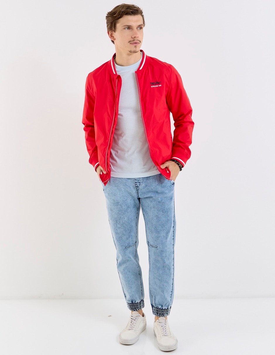 Chamarra bomber impermeable con bolsillos para hombre 4