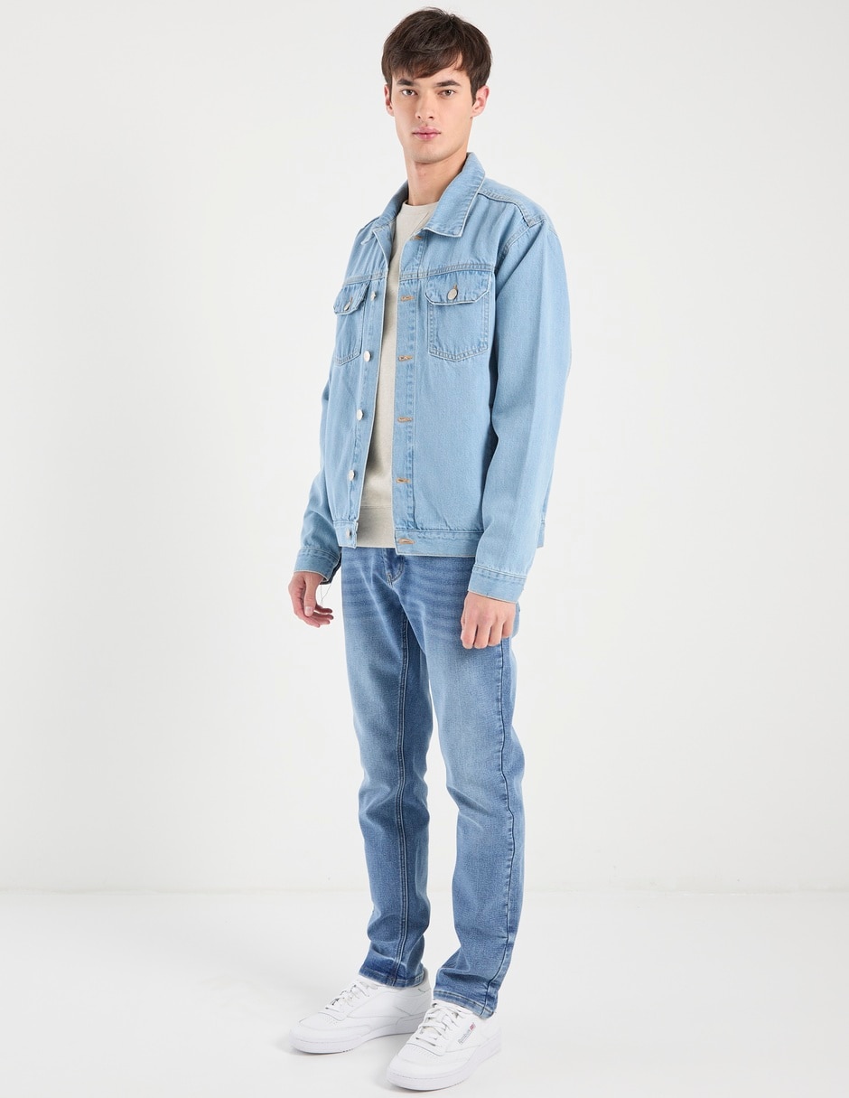 Chamarra denim de mezclilla con bolsillos para hombre 3