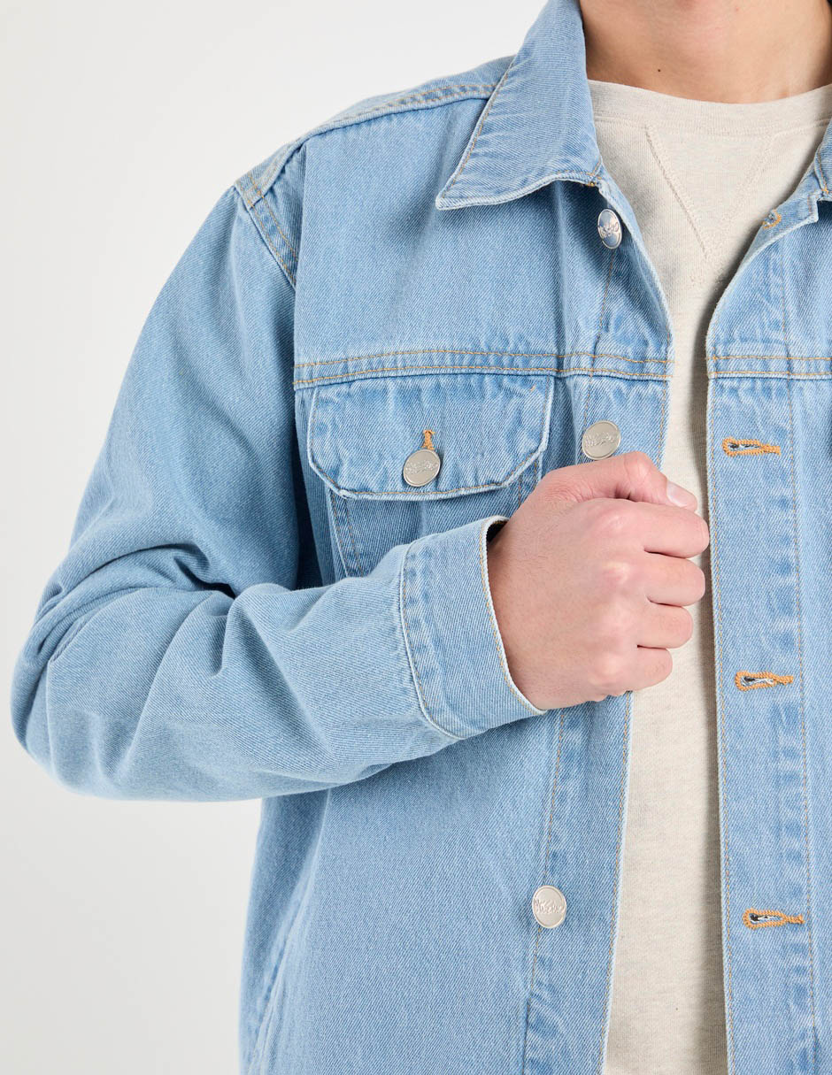 Chamarra denim de mezclilla con bolsillos para hombre 5