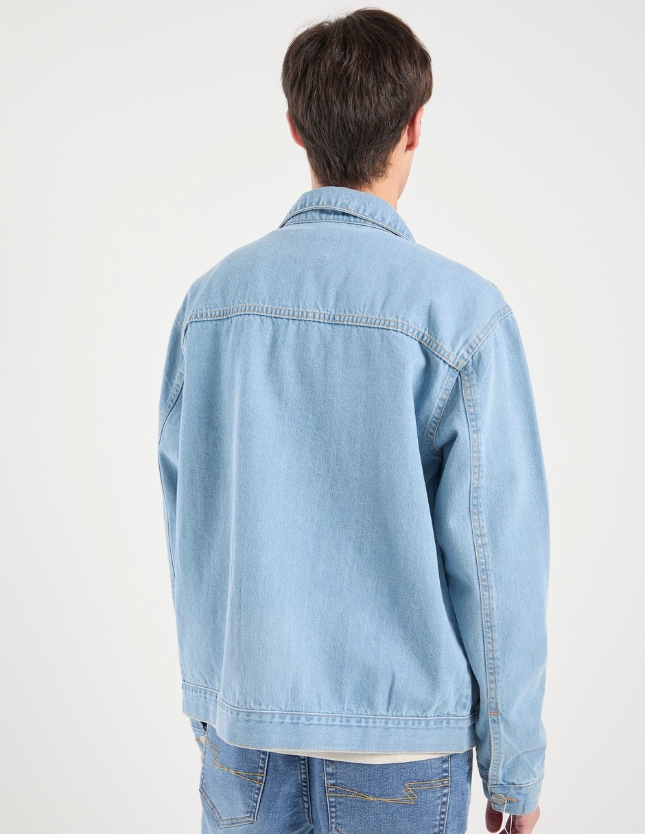Chamarra denim de mezclilla con bolsillos para hombre 6