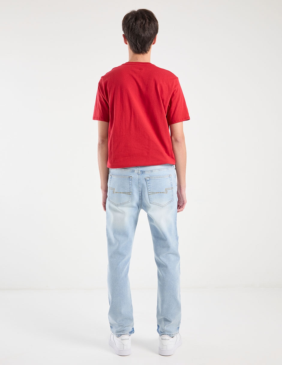 Jeans slim lavado stone wash para hombre 6
