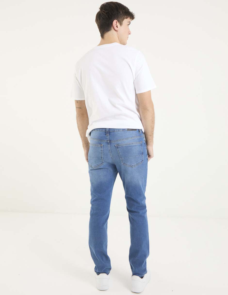 Jeans slim lavado stone wash para hombre 2