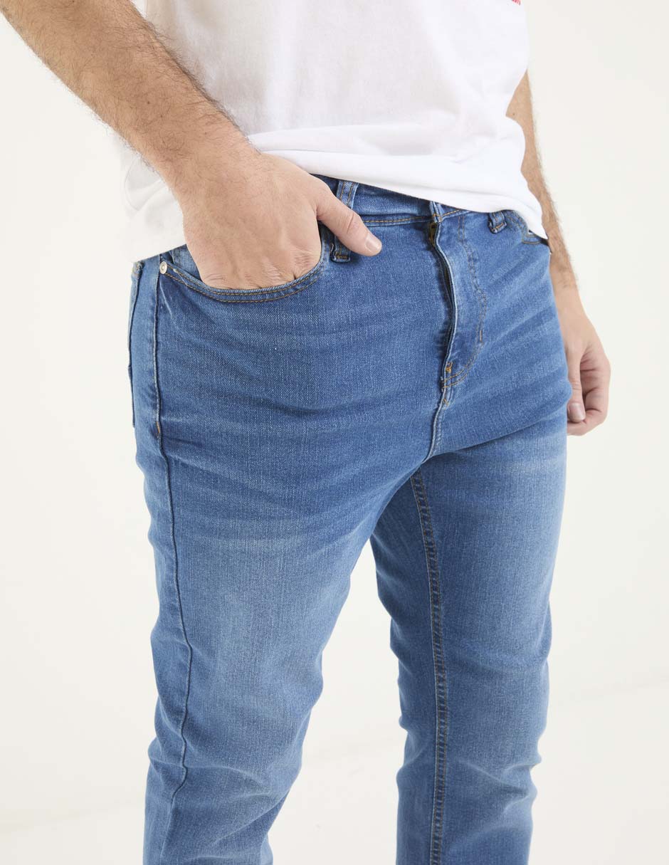 Jeans slim lavado stone wash para hombre 4