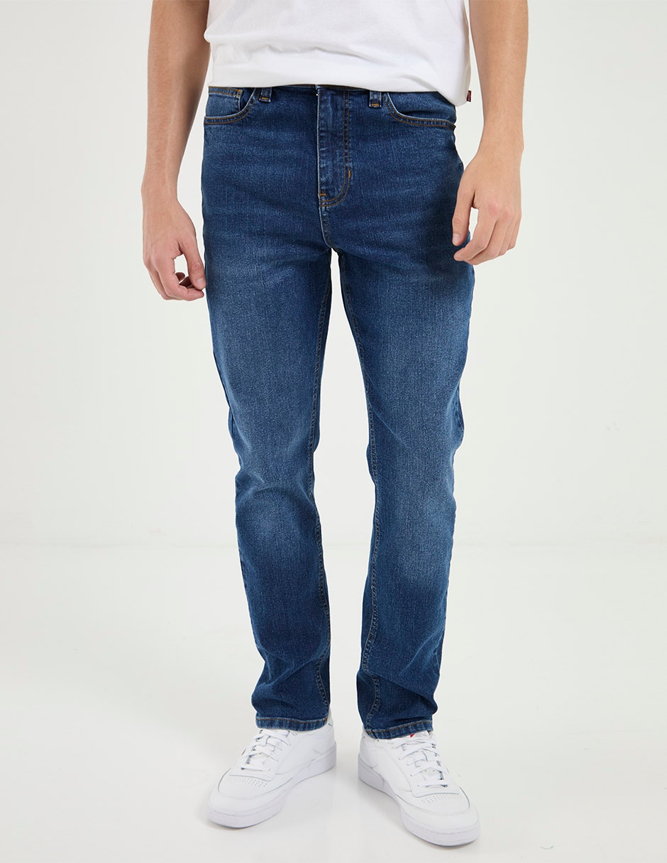 Jeans slim lavado stone wash para hombre