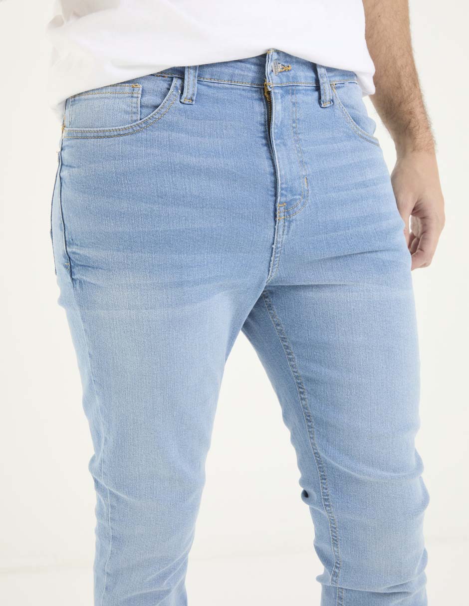 Jeans slim lavado stone wash para hombre 4