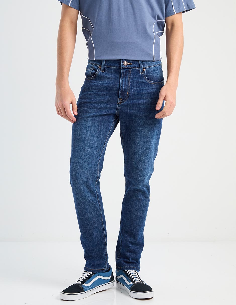 Jeans slim deslavado para hombre