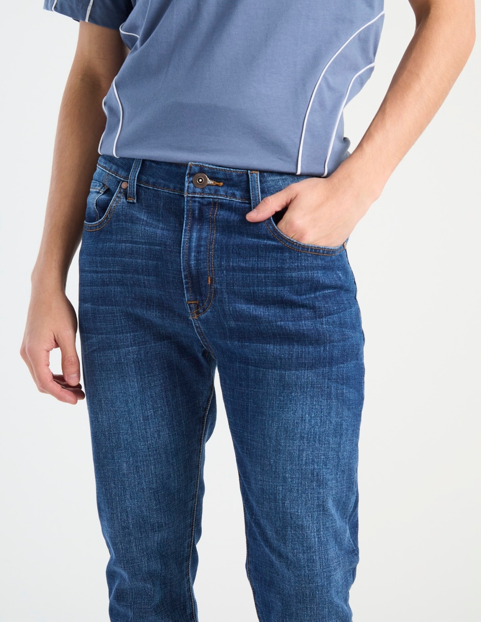 Jeans slim deslavado para hombre 4