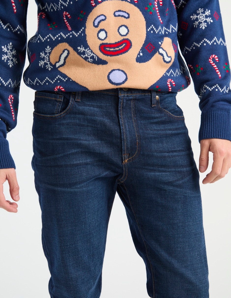 Jeans slim deslavado para hombre 4