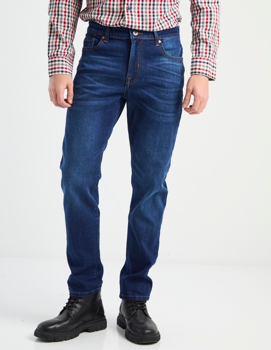 Jeans slim deslavado para hombre
