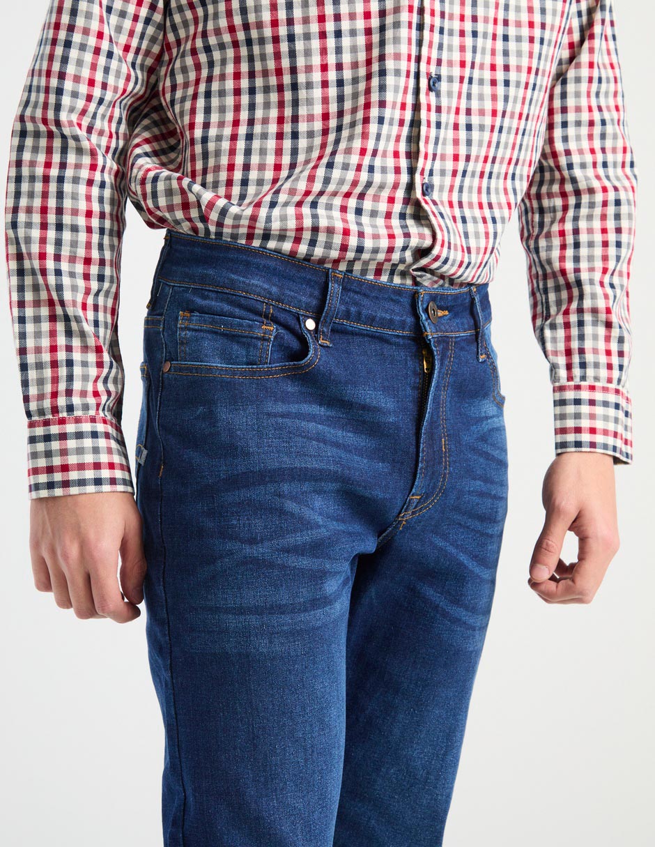 Jeans slim deslavado para hombre 4