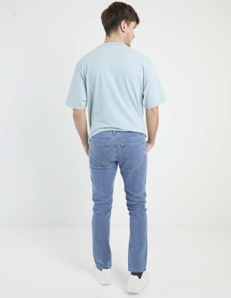 Jeans slim lavado claro para hombre 2