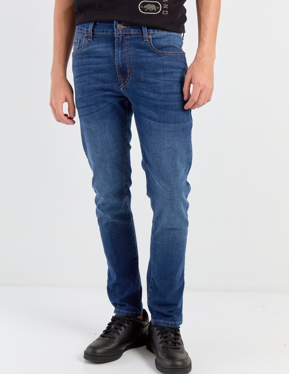 Jeans skinny lavado Whisker para hombre