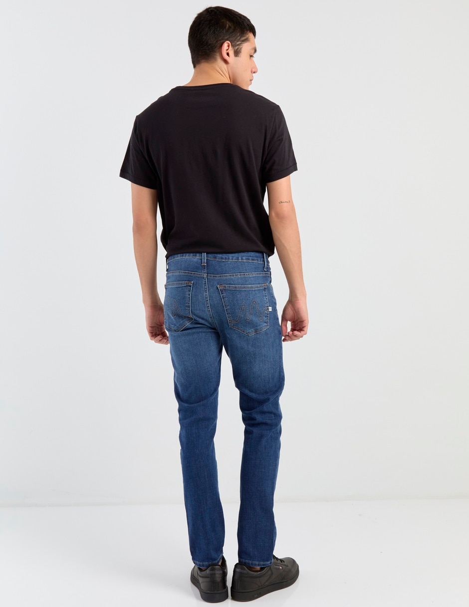 Jeans skinny lavado whisker para hombre 2