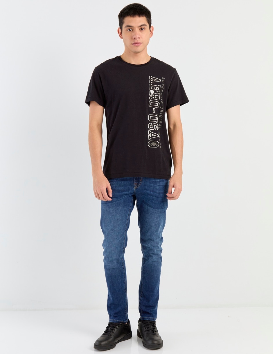 Jeans skinny lavado whisker para hombre 3