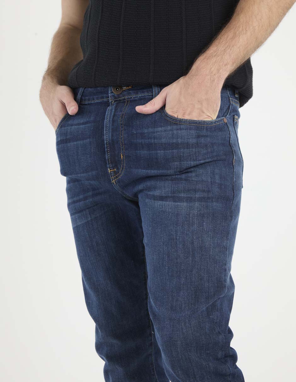 Jeans Slim lavado obscuro para hombre 4