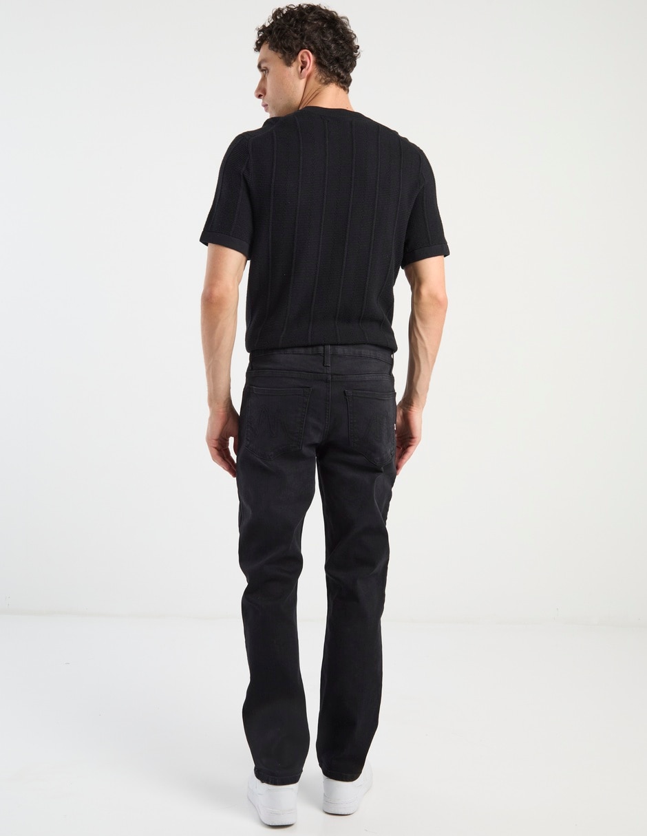 Jeans straight lavado obscuro para hombre 2