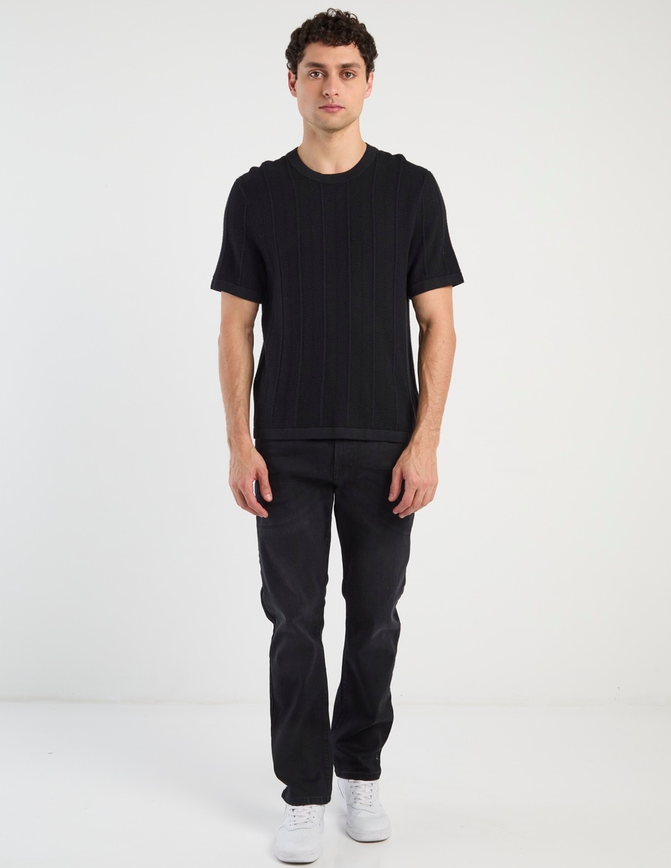 Jeans straight lavado obscuro para hombre 3