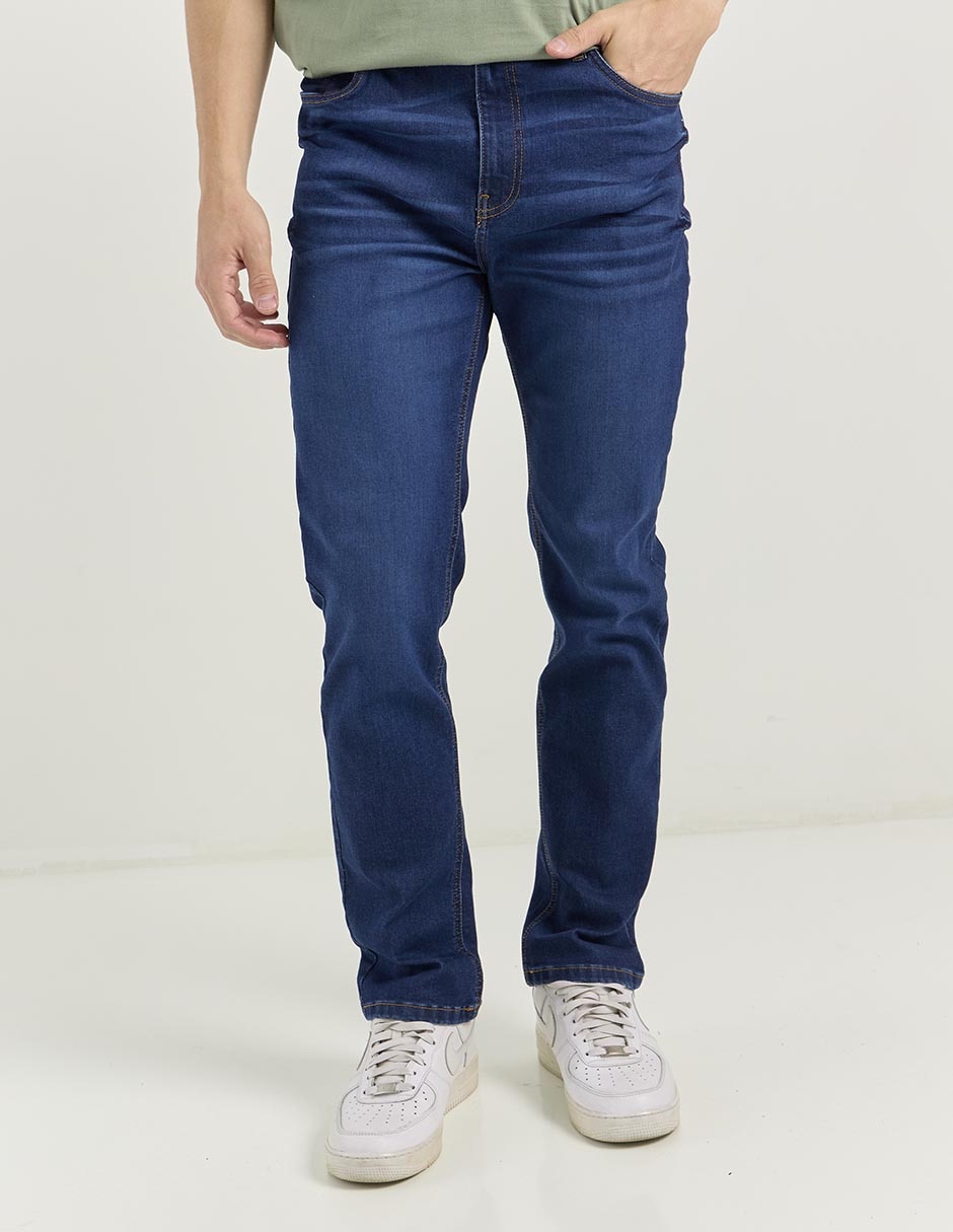 Jeans slim lavado medio para hombre