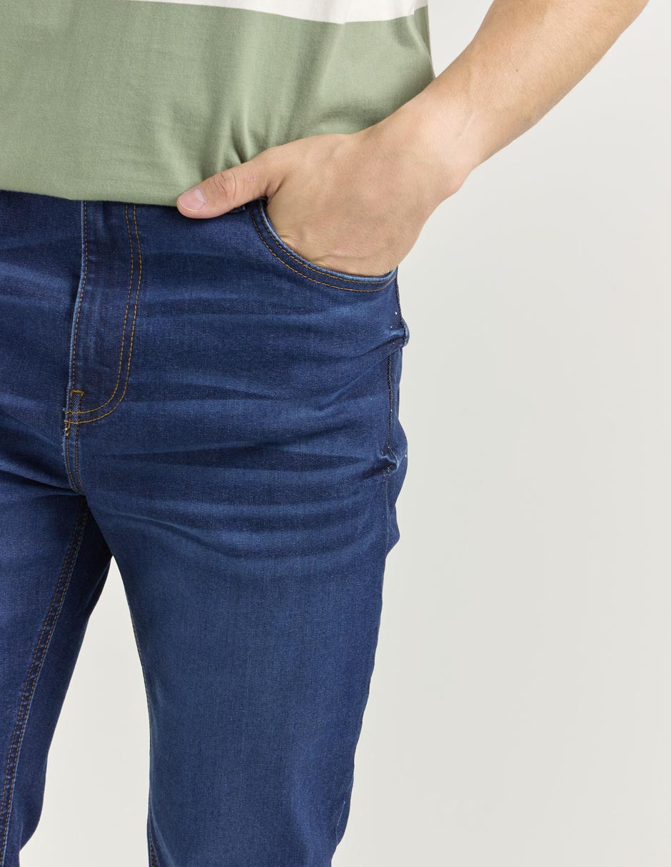 Jeans slim lavado medio para hombre 4