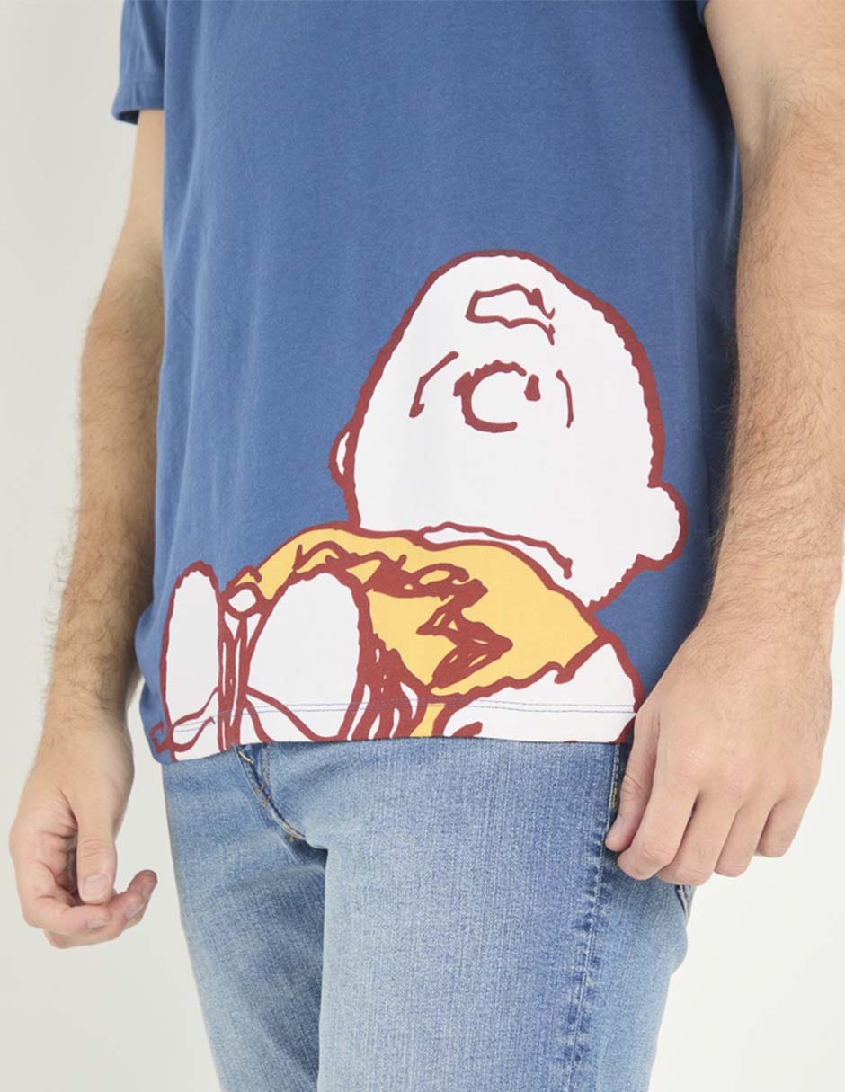 Playera Charlie Brown cuello redondo para hombre 5