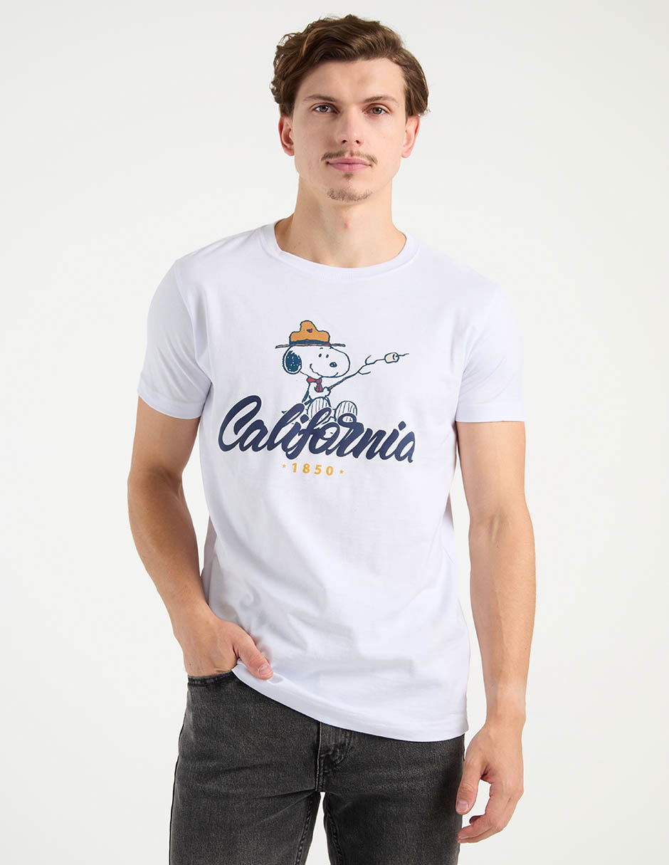 Playera Snoopy cuello redondo para hombre