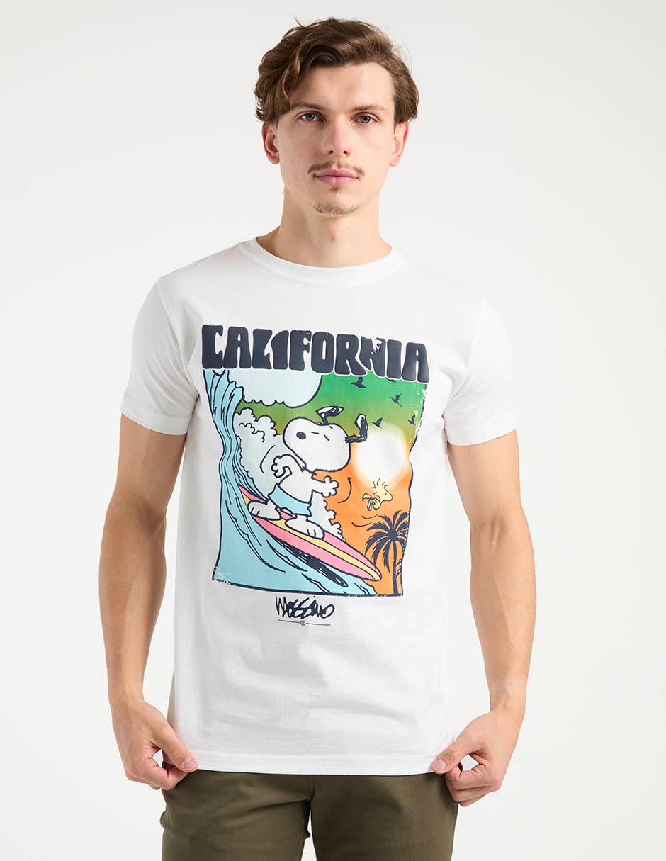 Playera Snoopy cuello redondo para hombre