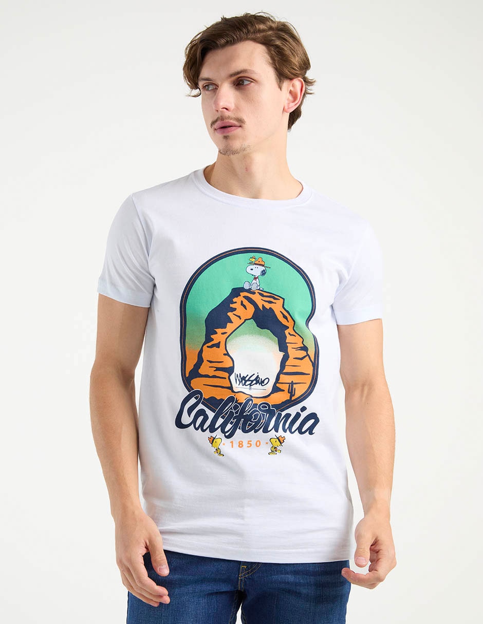 Playera Snoopy cuello redondo para hombre