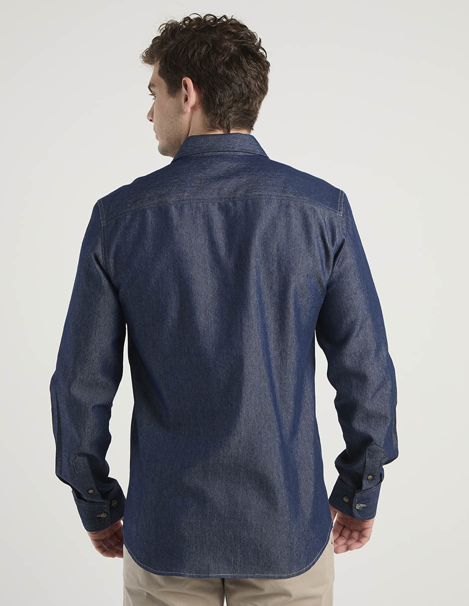 Camisa casual manga larga para hombre 6