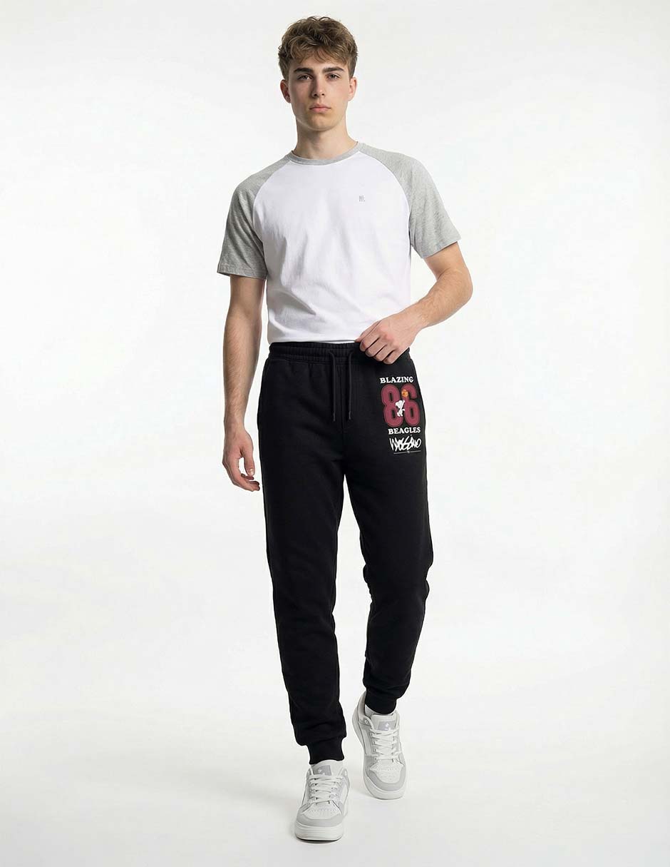 Jogger slim estampado gráfico con bolsillos para hombre 3